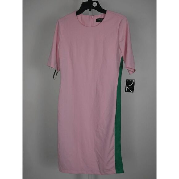 Kasper Women's Crepe Colorblock Short Sleeve Sheath Dress M - Picture 2 of 9